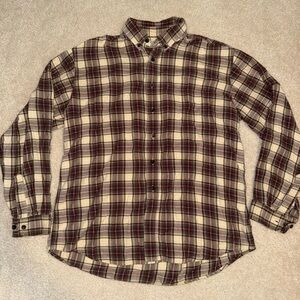 Men's LL Bean Button Down Flannel Shirt